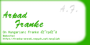 arpad franke business card